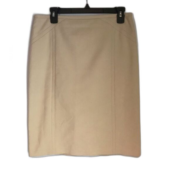 ANTONIO MELANI Cream Knee-Length Pencil Skirt Women's Size 8 - Picture 1 of 7